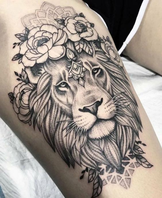 100 top idées de tatouages lion femme 54