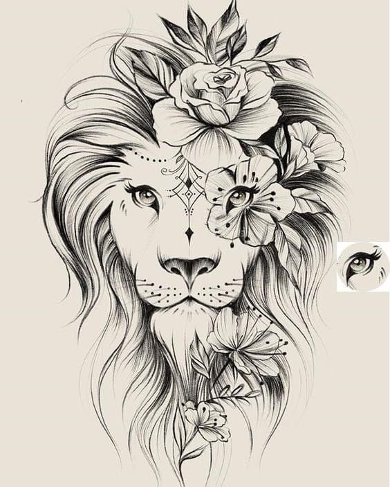 100 top idées de tatouages lion femme 1