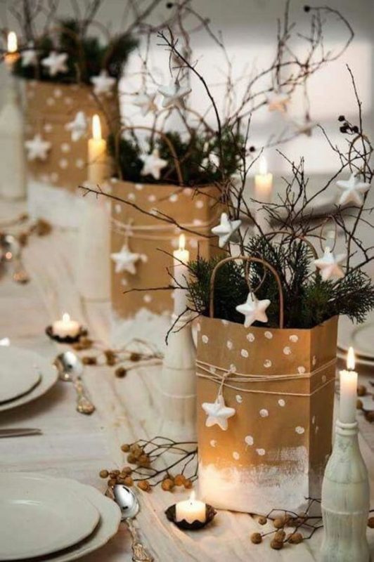 19 idées de centres de tables de Noël avec de la récup' 16