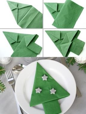 22 top idées & tutos de pliages de serviettes de Noël 31