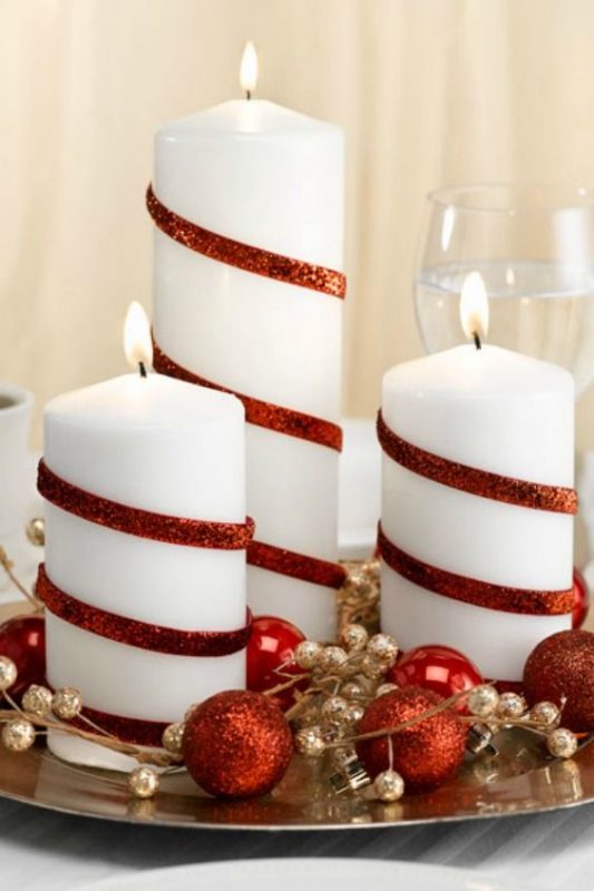 29 top idées de centres de tables de Noël avec des bougies 31