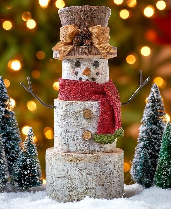33 Décorations de Noël à faire soi-même avec des buches de bois 15