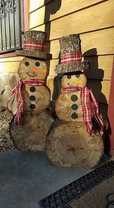 33 Décorations de Noël à faire soi-même avec des buches de bois 22