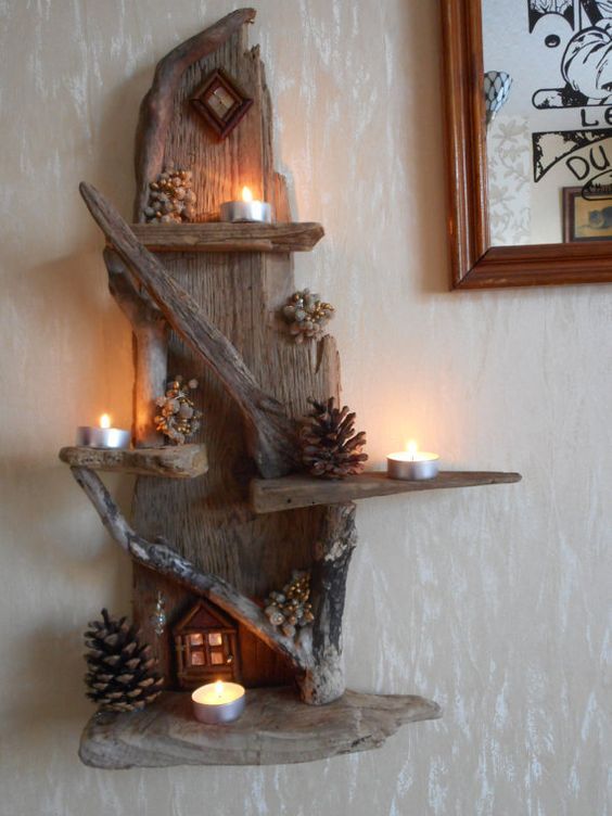 33 Décorations de Noël à faire soi-même avec des buches de bois 32