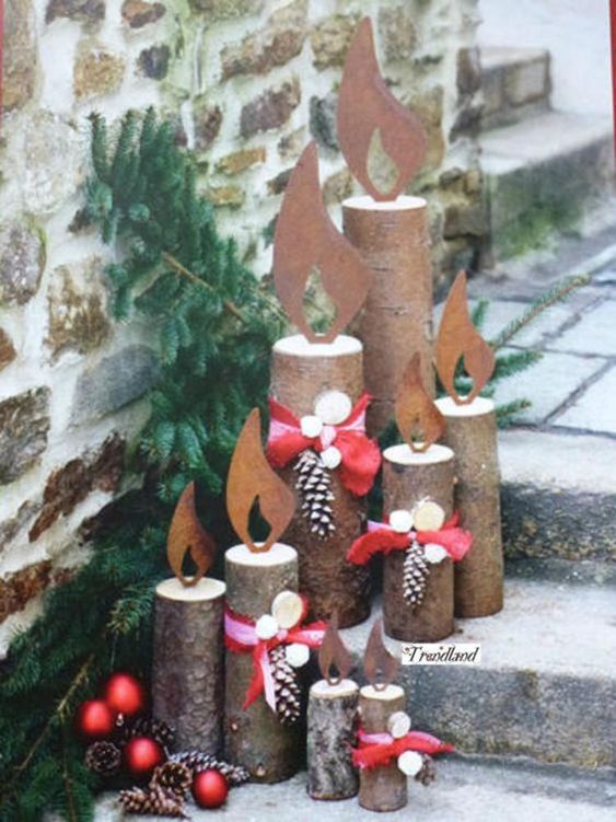 33 Décorations de Noël à faire soi-même avec des buches de bois 33