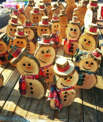 33 Décorations de Noël à faire soi-même avec des buches de bois 6 33 Décorations de Noël à faire soi-même avec des buches de bois 6