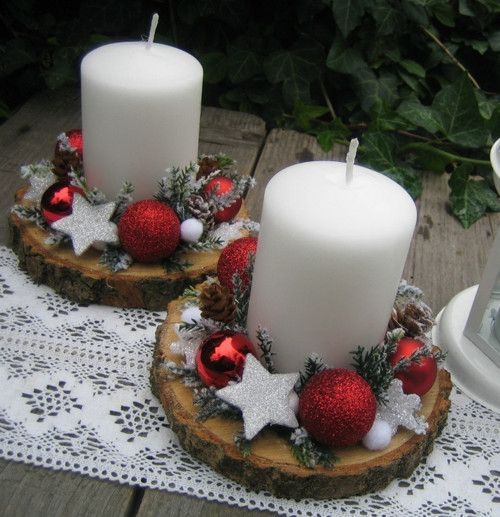 29 Centres de tables de Noël à faire avec des rondins de bois 26