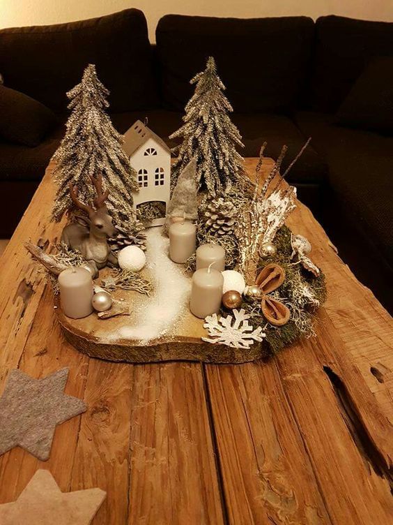 29 Centres de tables de Noël à faire avec des rondins de bois 27 29 Centres de tables de Noël à faire avec des rondins de bois 27