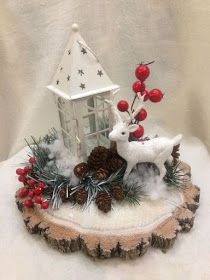 29 Centres de tables de Noël à faire avec des rondins de bois 8 29 Centres de tables de Noël à faire avec des rondins de bois 8