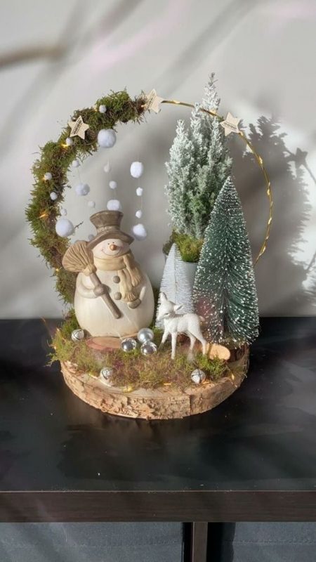 29 Centres de tables de Noël à faire avec des rondins de bois 9 29 Centres de tables de Noël à faire avec des rondins de bois 9