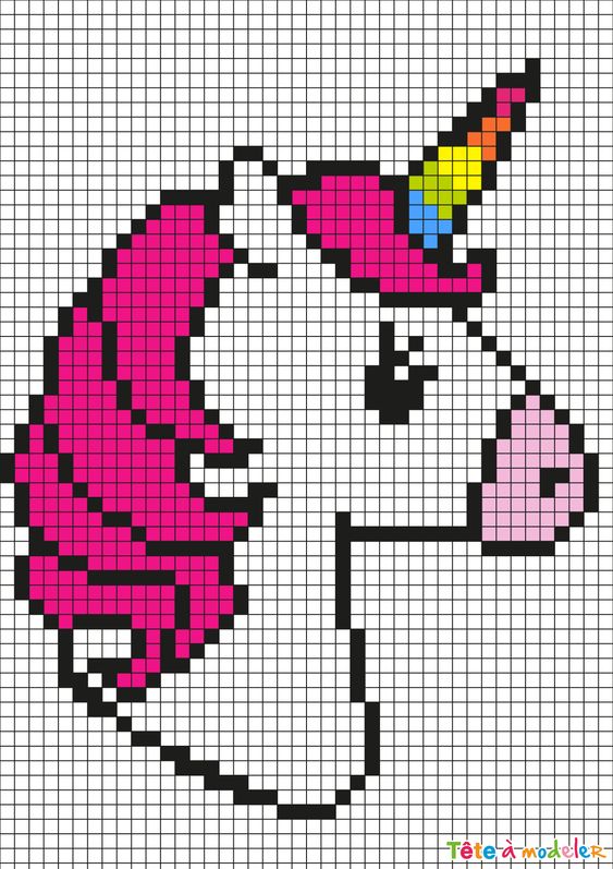 50 Top Idées de Pixel Art Licorne 16