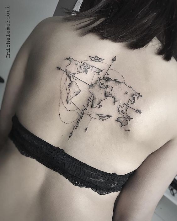 50 top idées de tatouages mappemonde 21