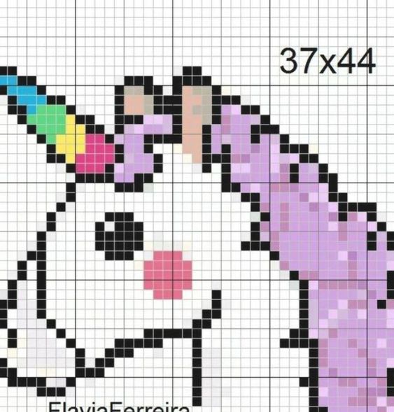 50 Top Idées de Pixel Art Licorne 35