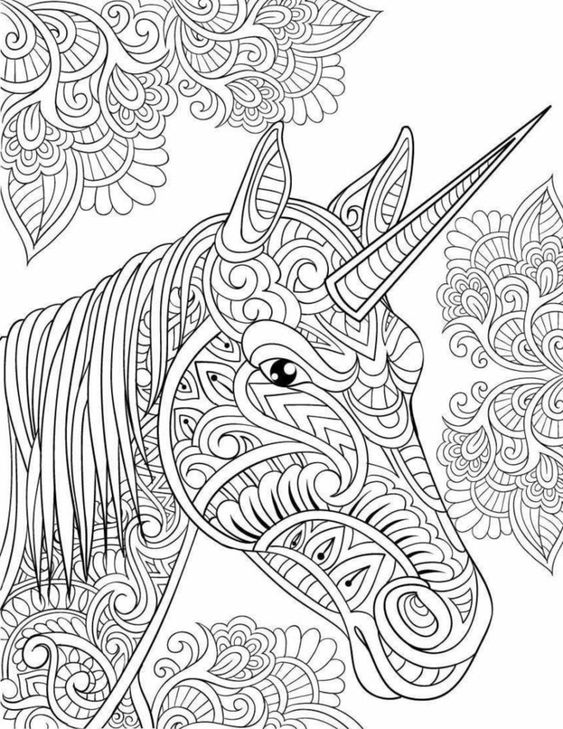 100 Dessins de Coloriages Licornes à Imprimer 44