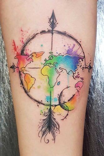 50 top idées de tatouages mappemonde 8