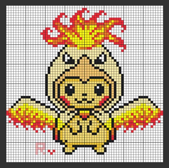 38 top idées de pixel art Pikachu 13