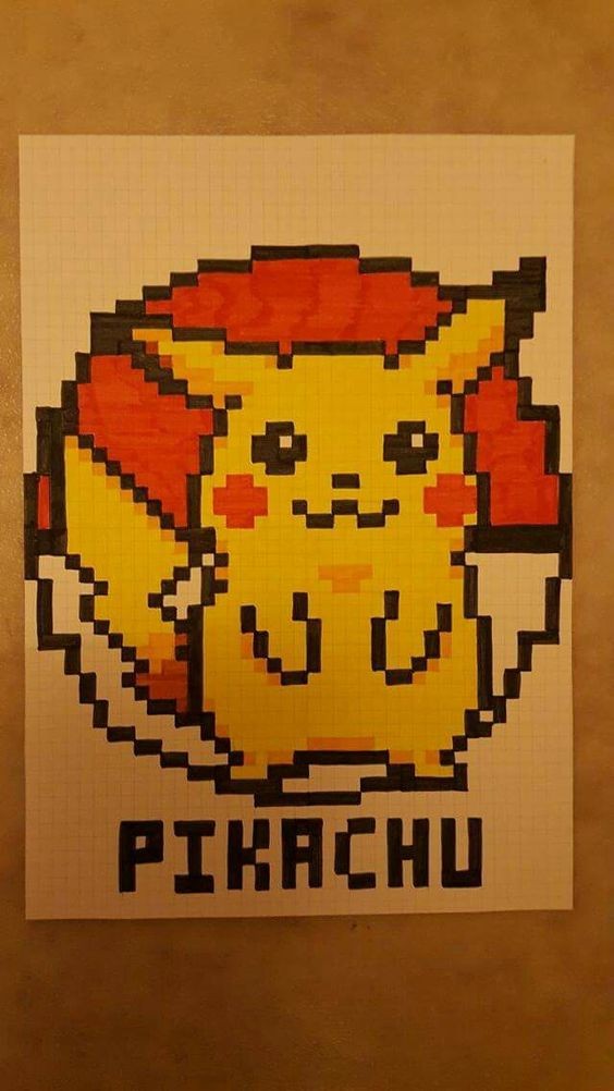 38 top idées de pixel art Pikachu 18