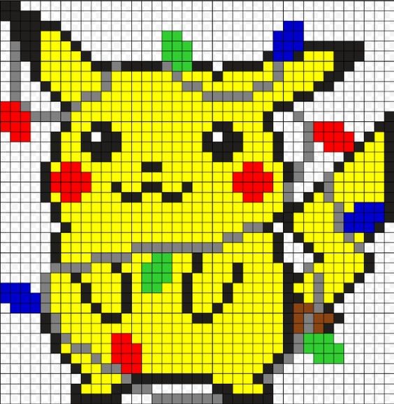 38 top idées de pixel art Pikachu 20