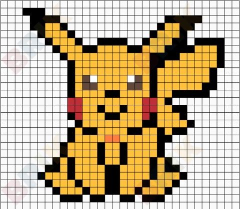 38 top idées de pixel art Pikachu 28