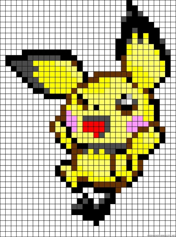 38 top idées de pixel art Pikachu 32