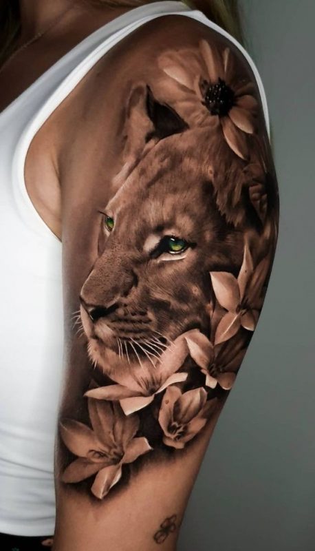 36 idées de tatouages têtes de lion et leurs significations 6