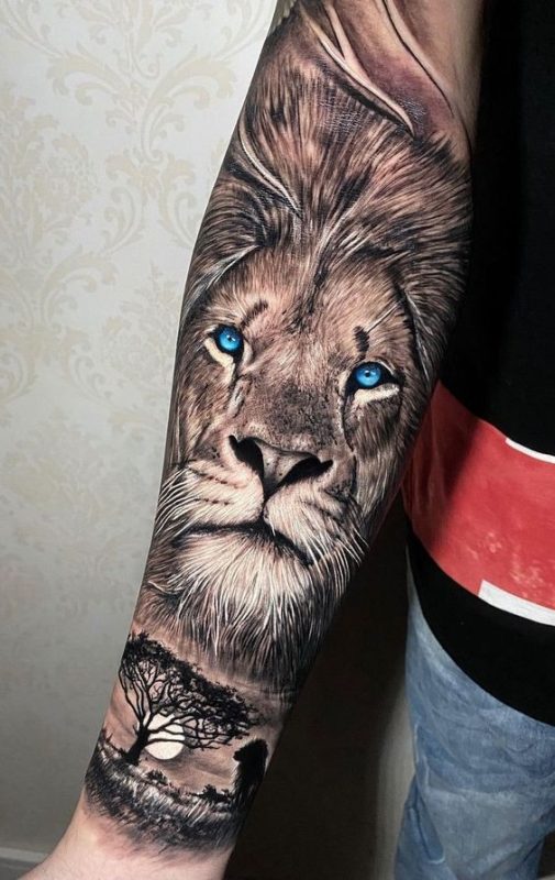 36 idées de tatouages têtes de lion et leurs significations 19