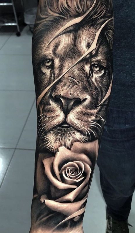 36 idées de tatouages têtes de lion et leurs significations 24