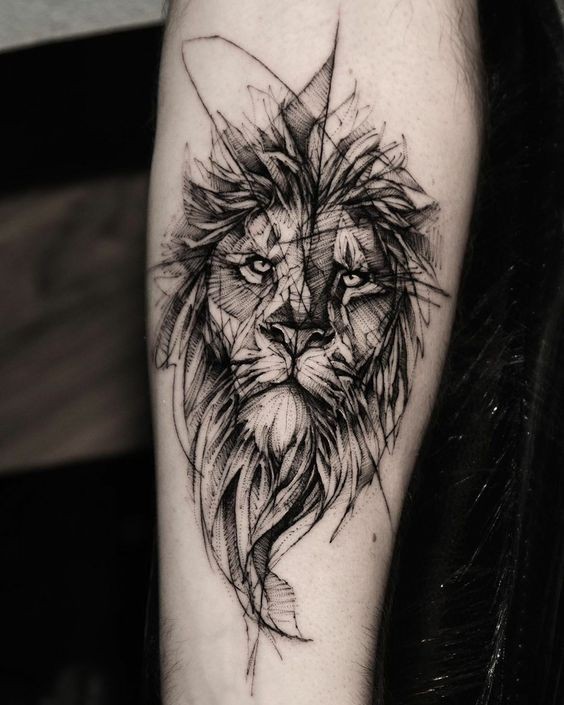 36 idées de tatouages têtes de lion et leurs significations 11