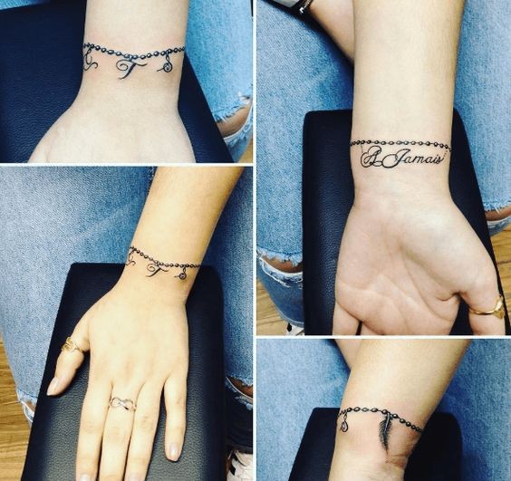 Les 100 plus beaux tatouages bracelet femme 45