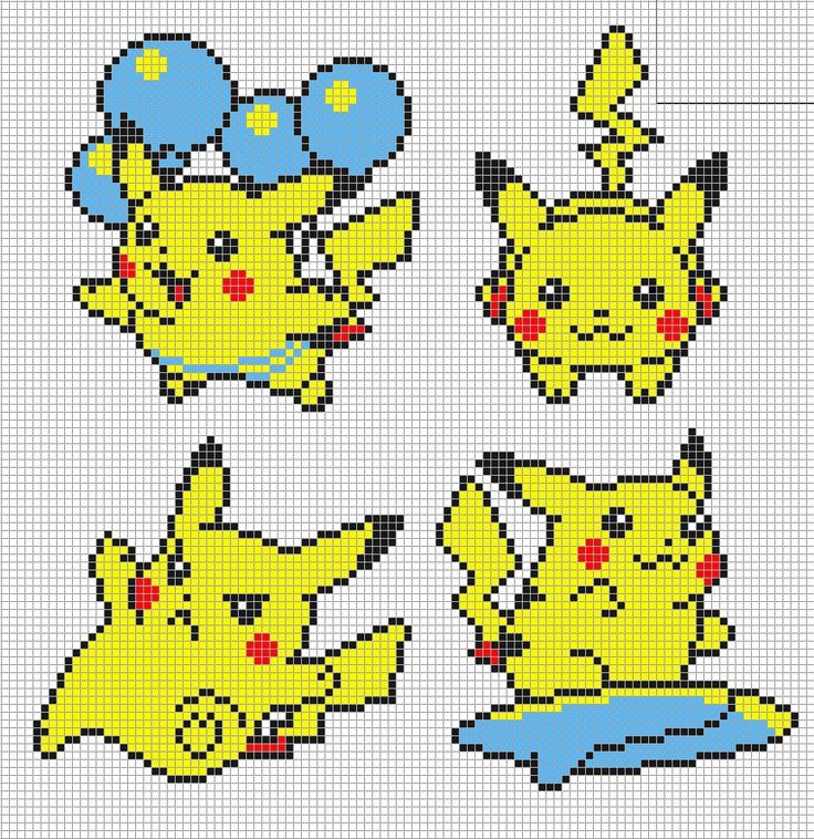 38 top idées de pixel art Pikachu 6