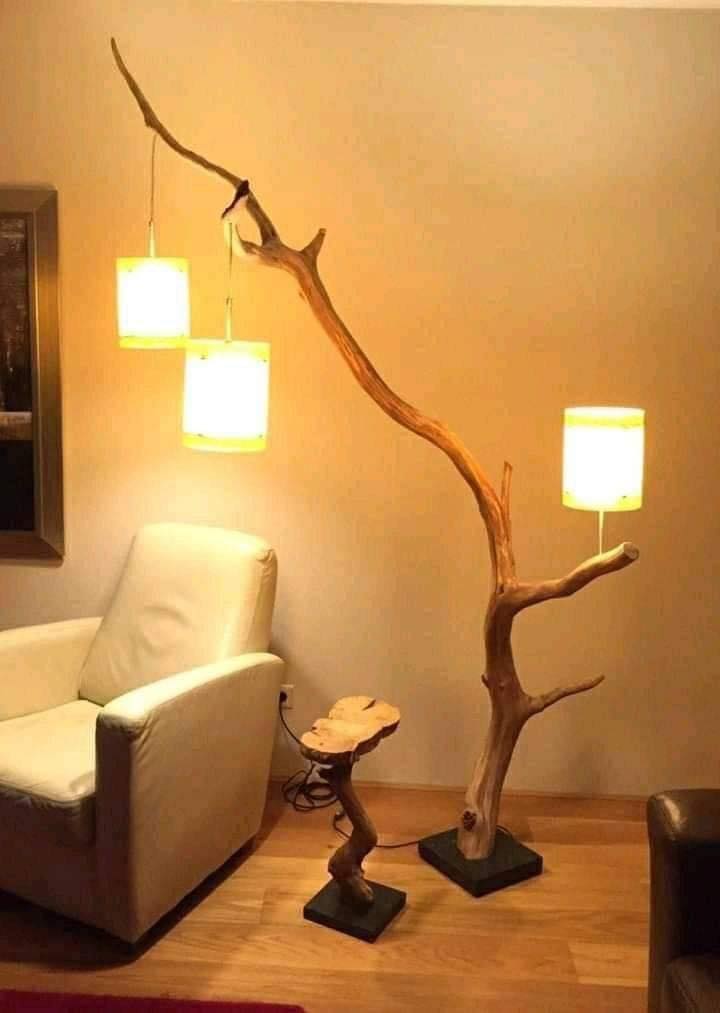 24 idées de lampes en bois flotté 20