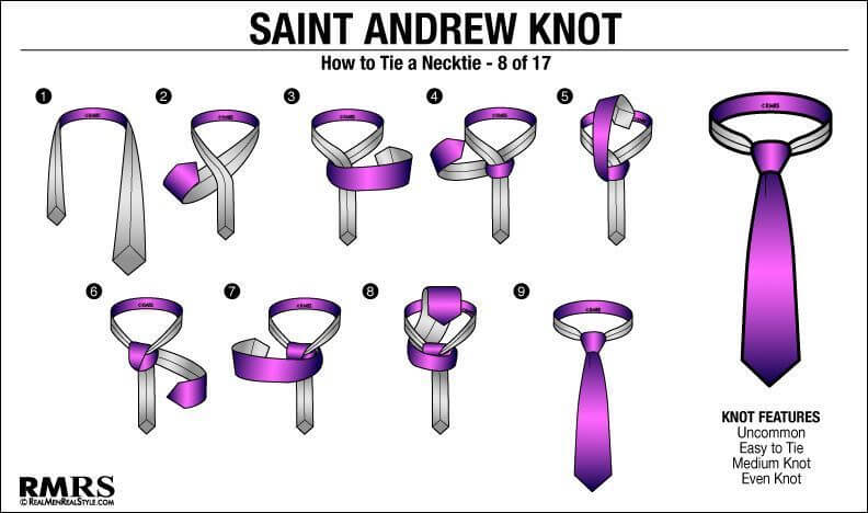 17 différentes façons de nouer un nœud de cravate étape par étape 3