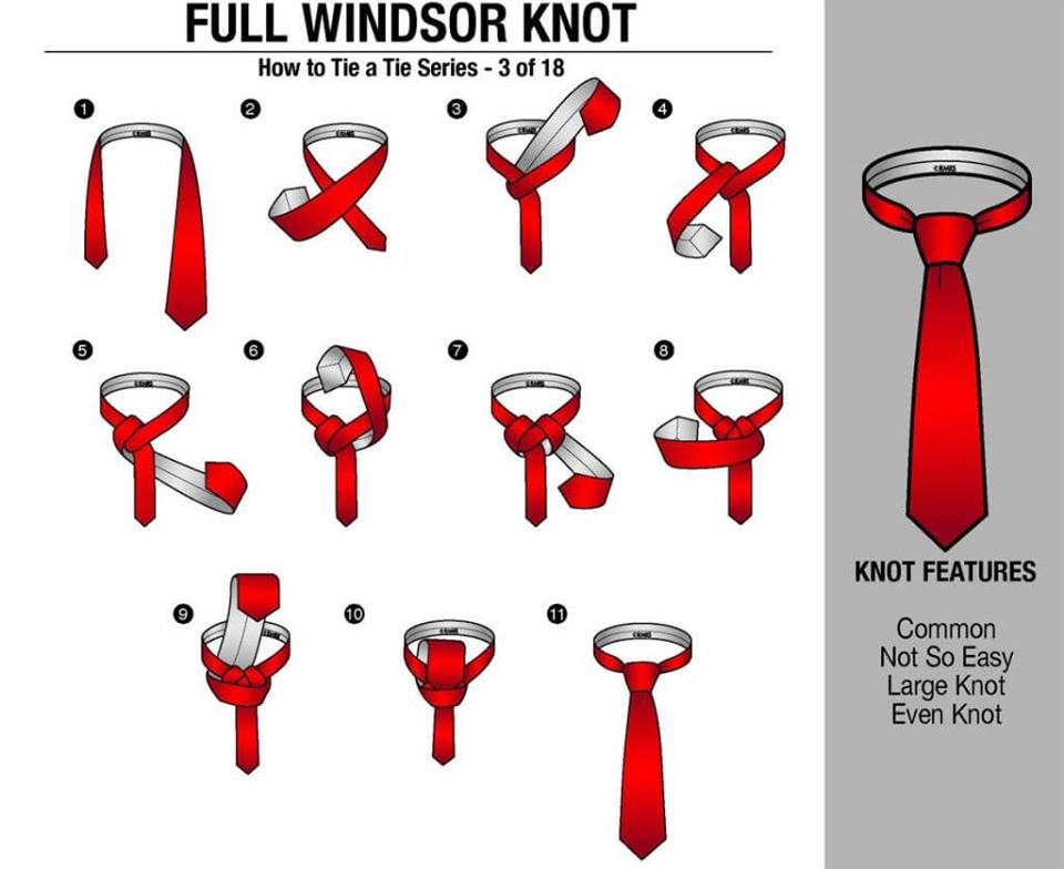 17 différentes façons de nouer un nœud de cravate étape par étape 15
