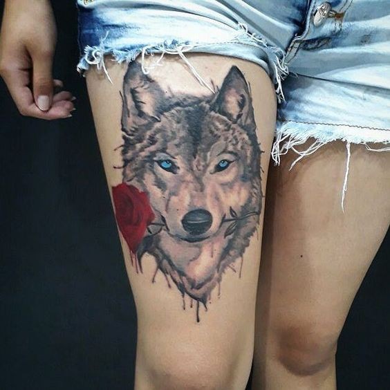 Les 100 plus beaux tatouages loup pour femme 8