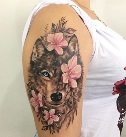 Les 100 plus beaux tatouages loup pour femme 12