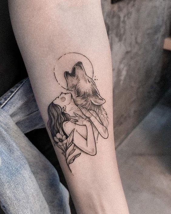 Les 100 plus beaux tatouages loup pour femme 27