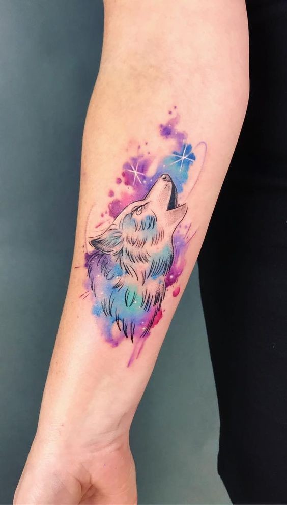 Les 100 plus beaux tatouages loup pour femme 40