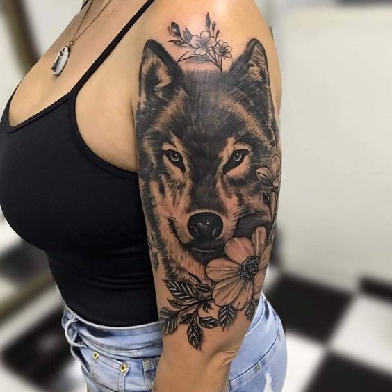 Les 100 plus beaux tatouages loup pour femme 43