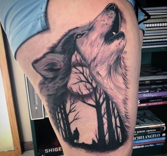 Les 100 plus beaux tatouages loup pour femme 45