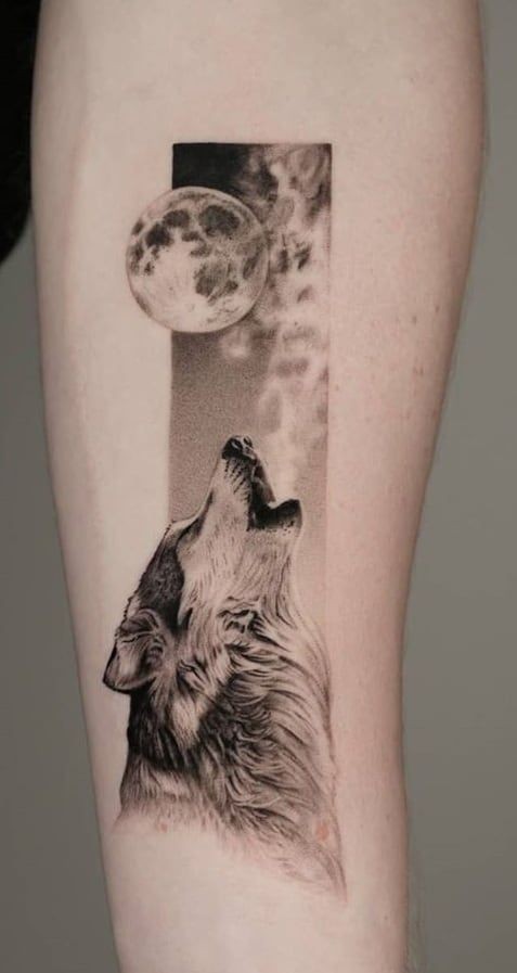 Les 100 plus beaux tatouages loup pour femme 51