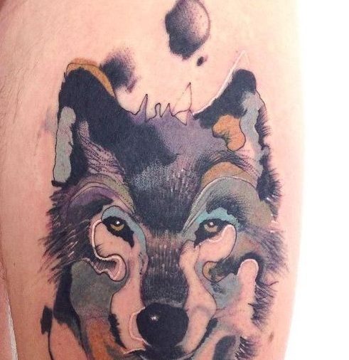 Les 100 plus beaux tatouages loup pour femme 87