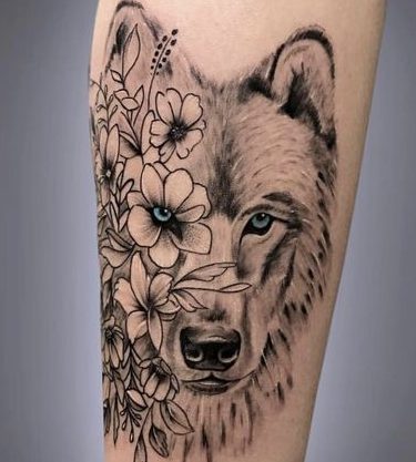 Les 100 plus beaux tatouages loup pour femme 89