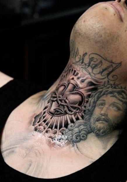 Les 50 plus beaux tatouages cou homme 9