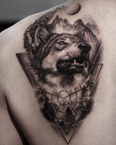 Les 50 plus beaux tatouages loup viking 12