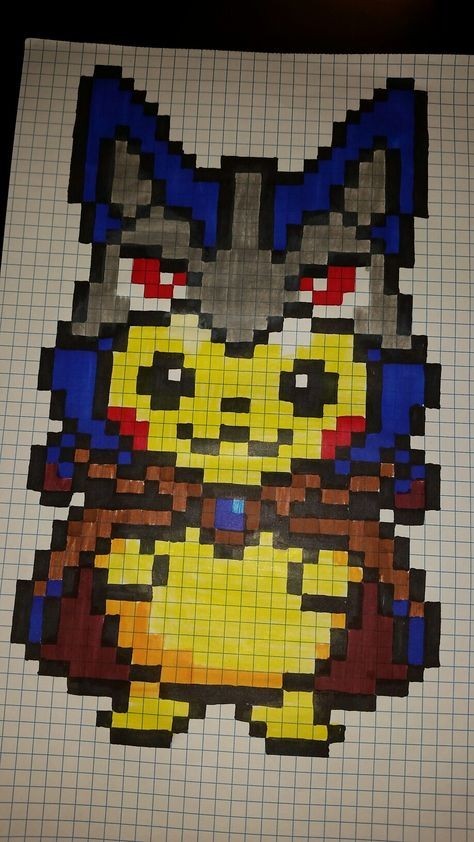 50 top idées de pixel art Pikachu 13