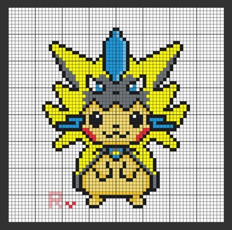50 top idées de pixel art Pikachu 16