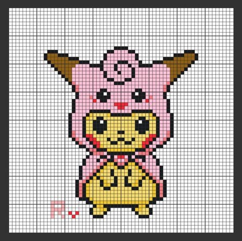 50 top idées de pixel art Pikachu 20