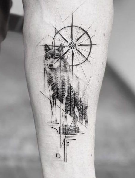 Les 50 plus beaux tatouages loup viking 19