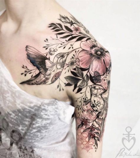 Les 50 plus beaux tatouages femme à l'épaule 2