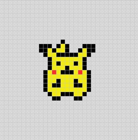 50 top idées de pixel art Pikachu 25